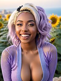 African woman stands in the Israeli night air her pastel hued locks gleaming